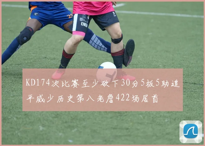 KD174次比赛至少砍下30分5板5助追平威少历史第八老詹422场居首